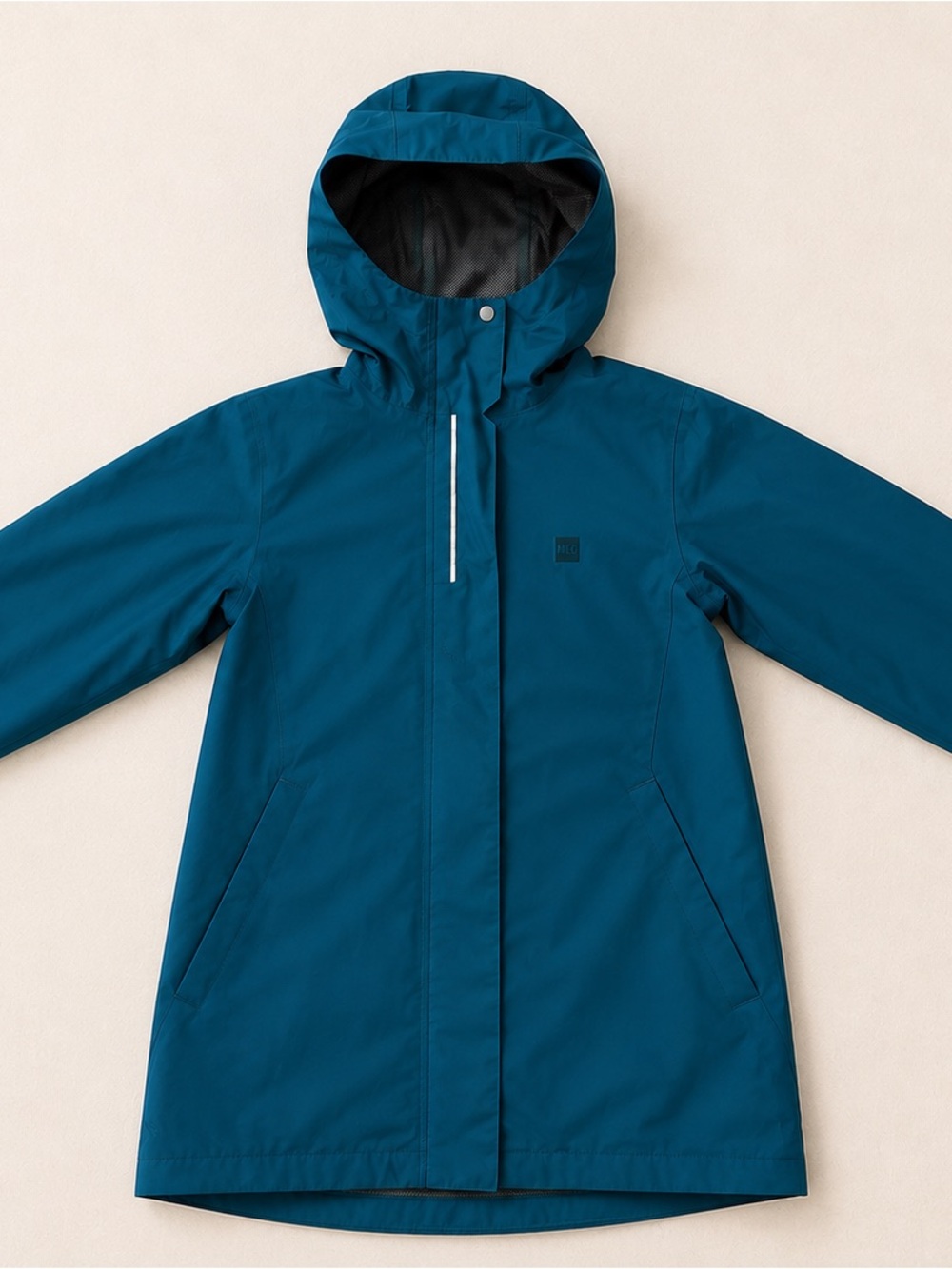 MEC Youth Teal Hooded Raincoat / MEC Kids Waterproof Jacket / Dark Blue Jacket